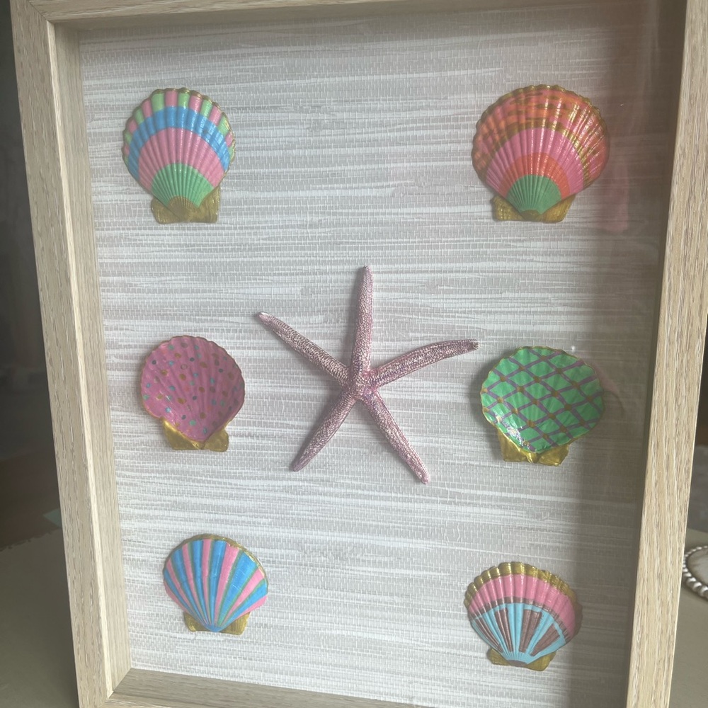 Framed Seashell and Starfish Wall Art
